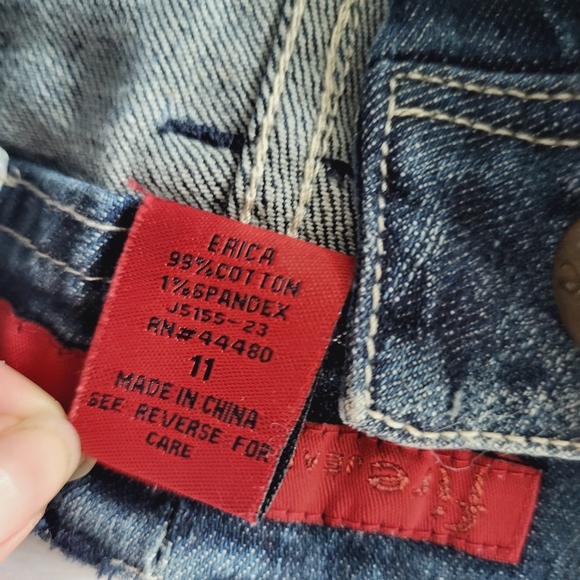 Y2K Fire Jeans Skirt with Embroidery Wing Pocket Low Rise Ladies 11 - Picture 7 of 10